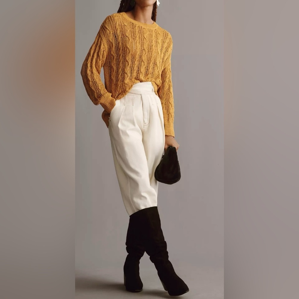 Anthropologie Golden Yellow Light Weight Knit Sweater - Size L?